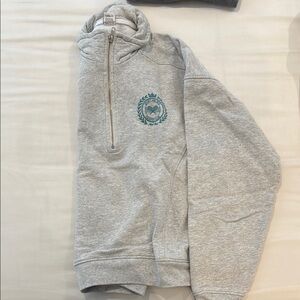 Sporty and rich Gray Half-Zip Sweater